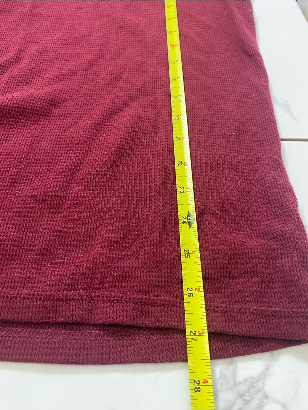 POLO Ralph Lauren Waffle Knit‎ Thermal Shirt Sleepwear Top Burgundy/Red Large - Picture 8 of 8